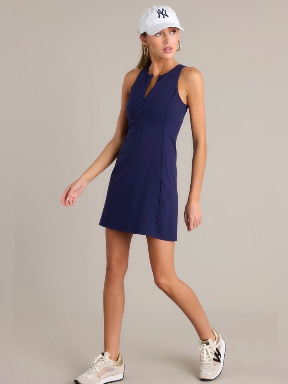 Spanx Get Moving Front Zip Navy Athletic Dress NWOT - Picture 2 of 10